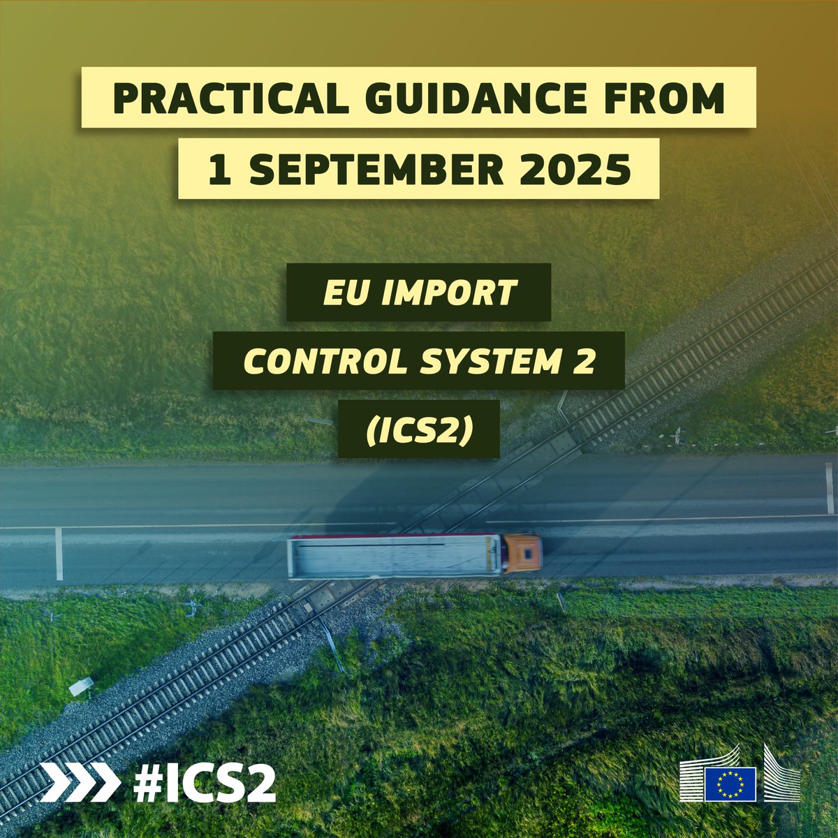 EU_Taxud's tweet image. Transporting goods to or through the EU?

From 1 September, #ICS2 is fully operational. New EU customs border security rules apply to all transport modes.
Some Member States have requested temporary extensions, giving traders more time to adapt. More info➡️europa.eu/!Bqrydp