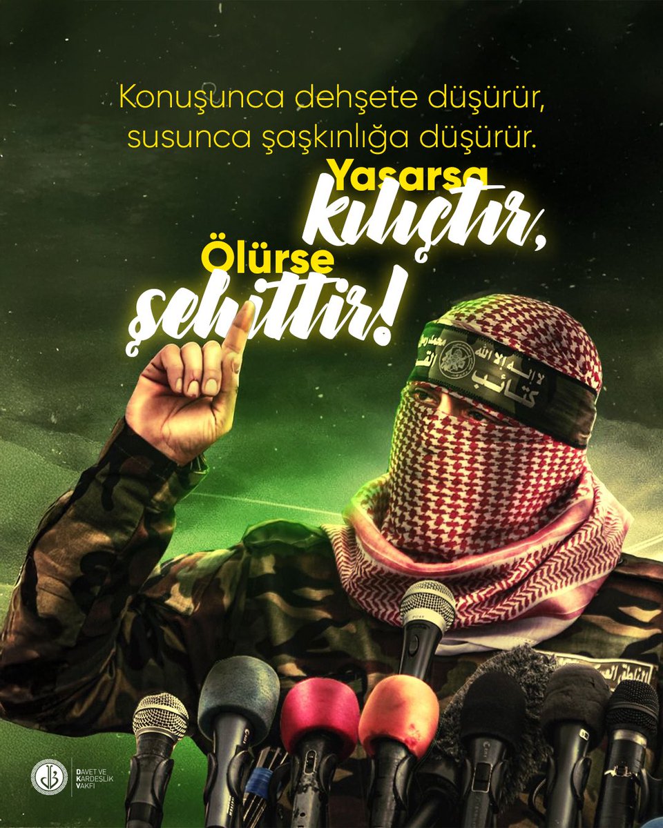 Hayatı da şehadeti de Allah Azze ve celle içindir. Gönlümüz siyonistleri bedbaht edecek, gönlü kırık müminleri bir nebze de olsa sevindirecek haberden yanadır.
#EbuUbeyde