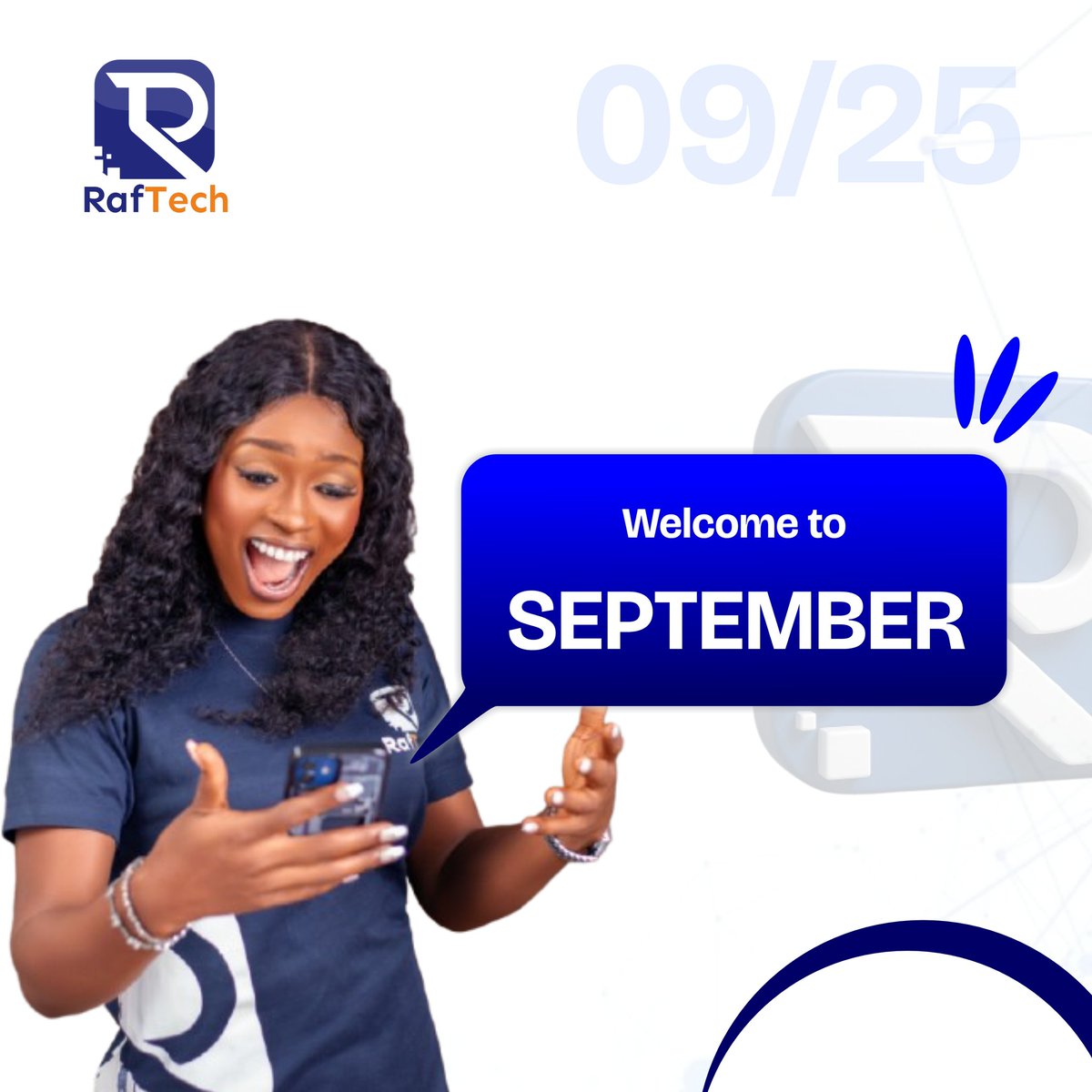 GoRaftech's tweet image. Happy New Month 🎉

RafTech wishes you a joyful and productive September.
May this new month bring you growth, opportunities, and success in all you do 🚀.

– From #RafTech