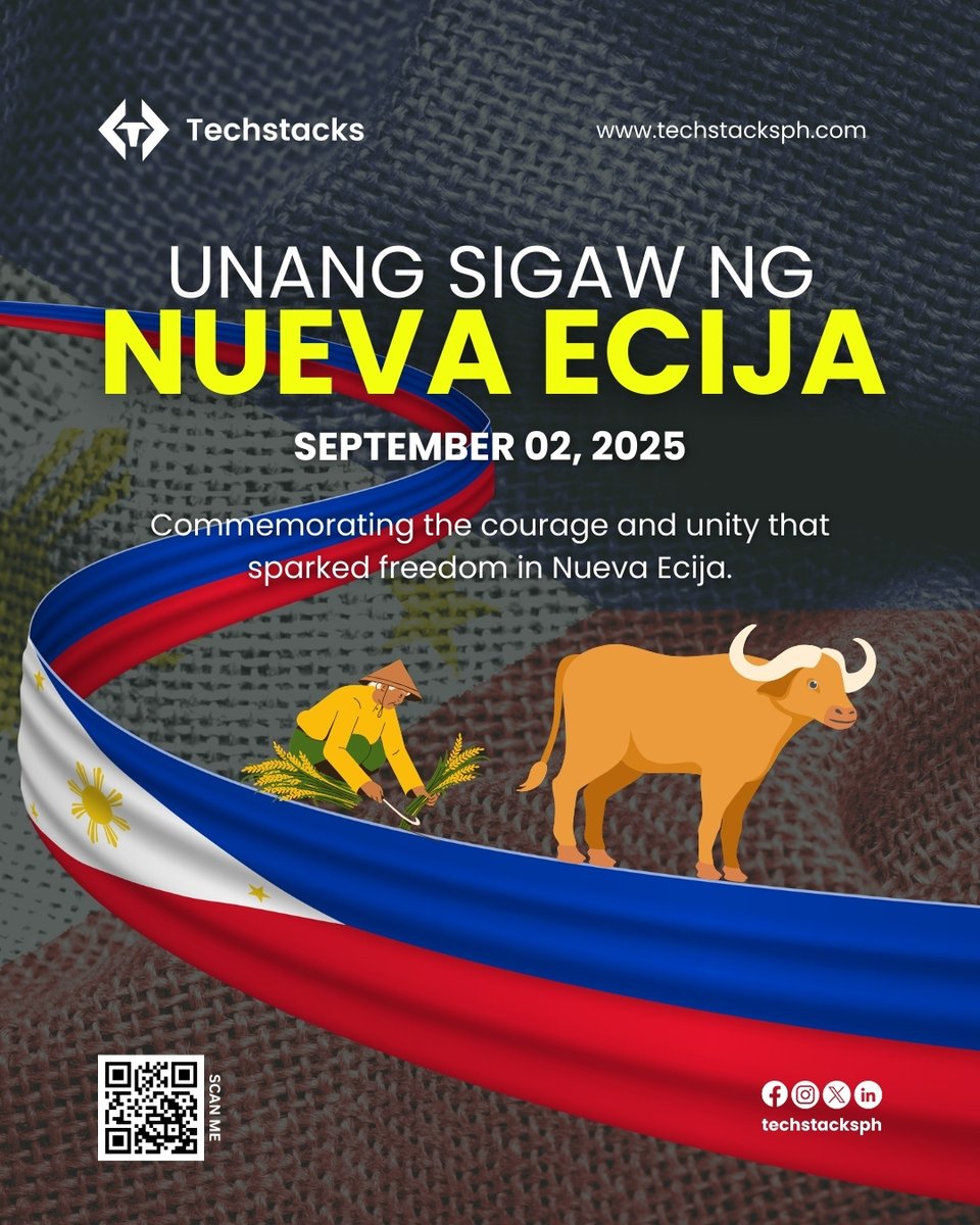 techstacksph's tweet image. Remembering the Unang Sigaw ng Nueva Ecija — a symbol of courage, unity, and freedom.
May we continue to uphold the same spirit of resilience in everything we do. 💪
#UnangSigawNgNuevaEcija #NuevaEcija #PhilippineHistory #Techstacks #TechstacksPH