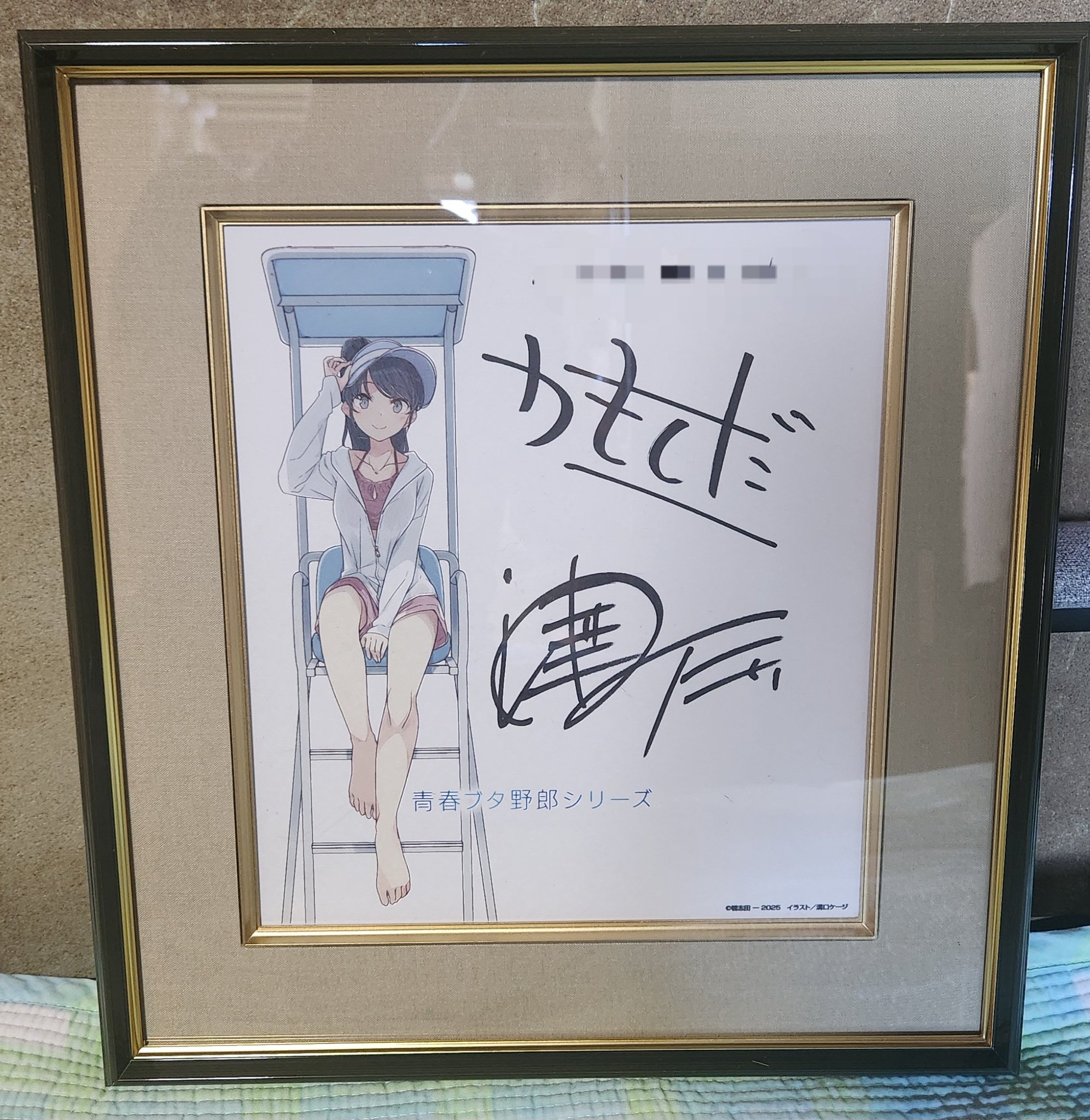 青春ブタ野郎　青ブタ 鴨志田一 溝口ケージ 直筆サイン色紙　桜島麻衣 青春ブタ野郎 青ブタ シリーズ 鴨志田一 溝口ケージ 直筆サイン色紙