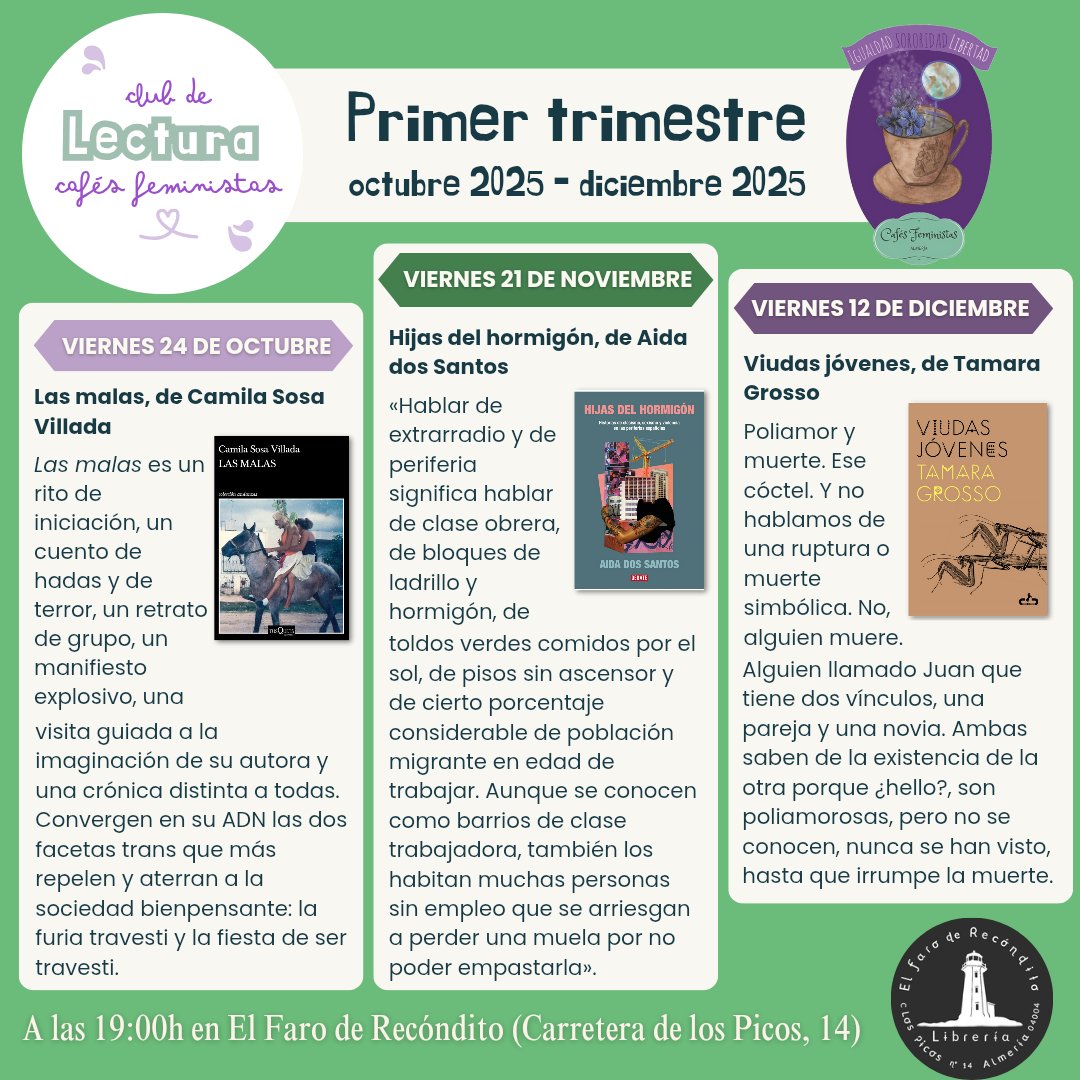 📚✨ ¡Vuelve el club de lectura feminista!

Este octubre arranca la 2ª edición 💜
Un libro al mes: ensayo ↔️ novela, feminismos y disidencias 🌱🔥

📍 El Faro de Recóndito (Carretera de los Picos, 14)
📩 DM para info

#Feminismos #clubdelectura