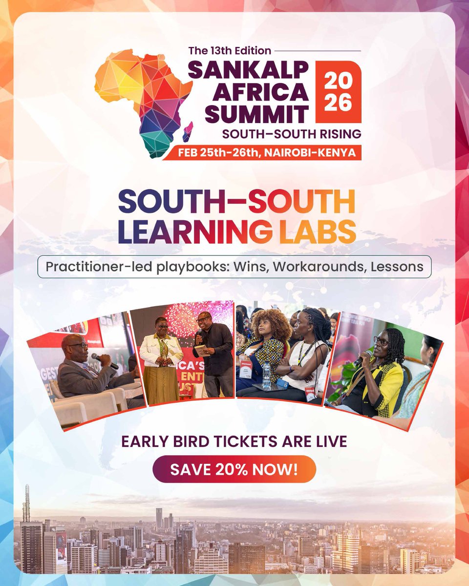 Who will you meet in Nairobi, Feb 25–26, 2026 at #SankalpAfrica2026

Changemaker I Dealmaker I Gamechanger

40% entrepreneurs. 15% investors. 20% ecosystem builders.

⚡ Be first. Be seen. Be Sankalp.
🎟️ Tickets → bit.ly/sankalp2026

#GlobalSouthRising #ImpactAtScale