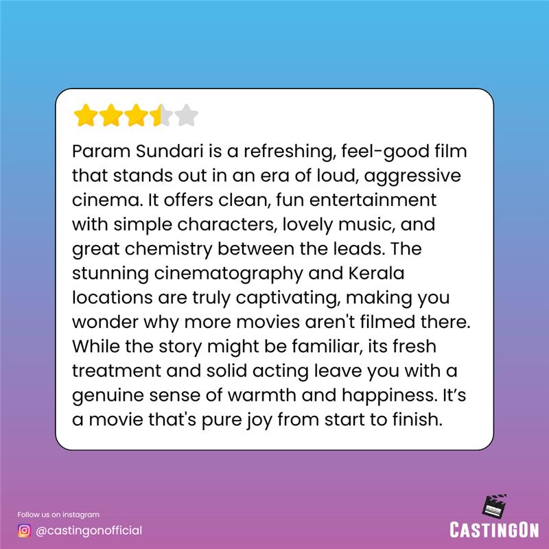 Two hearts collide as a North and South Indian unexpectedly fall for each other. Their diverse backgrounds ignite a comedic and tumultuous love story, brimming with cultural misadventures.
.
.
Join our Telegram channel ✨ t.me/+etuTYer1H7QyZ…

#ParamSundari #Paramsundarireview