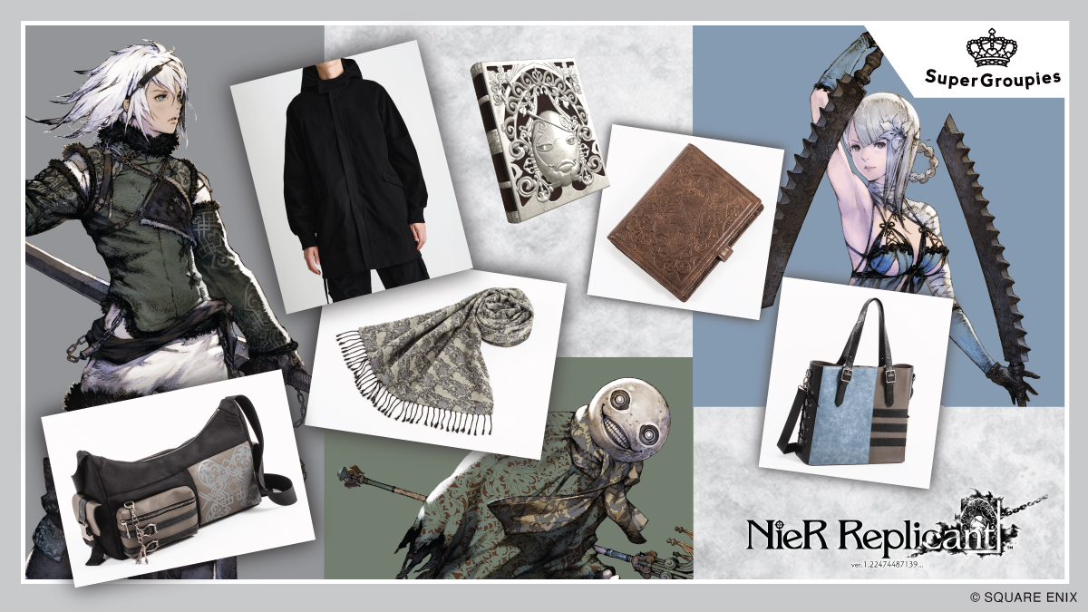 ▷▷予約受付開始◁◁

15周年を迎えた「NieR」シリーズコラボ第三弾！
『NieR Replicant ver.1.22474487139…』コラボアイテム登場。

📖白の書を再現した財布、🎒ニーアやカイネの衣装を纏うバッグ、
🧣エミールのストール、そして新宿ニーアのアウターの全5種。