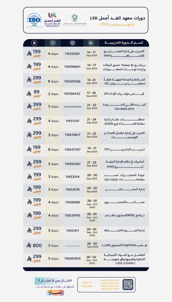 عزّنا ما هو بس في تاريخ، عزّنا في طموحنا، في علمنا، وفي كل إنجاز نرفع فيه راسنا🇸🇦
بمناسبة اليوم الوطني، احتفل معنا بعرض يليق بهالفرحة الكبيرة!

📚 خصم يوصل لـ _50%_ على جميع الدورات
🎉 لا تفوّت الفرصة، وفعّل كود الخصم: (95)🇸🇦

وصلنا قبل الكل، ودايم نكون في الصدارة!😎
من أول ما