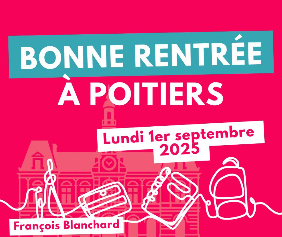 🏫 À tous nos enfants, à leurs parents, à la communauté éducative et aux agents de nos écoles :

𝗕𝗢𝗡𝗡𝗘 𝗥𝗘𝗡𝗧𝗥𝗘́𝗘 𝟮𝟬𝟮𝟱 !

#Poitiers