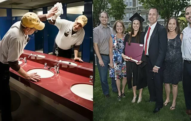 HistoricHub's tweet photo. Boston College has a policy that employees' kids can attend for free, as long as they are accepted. This janitor (Mr. Fred Vautour) has five kids, all of whom got in, saving nearly $700k in tuition https://t.co/yLtSQQ7Hlf