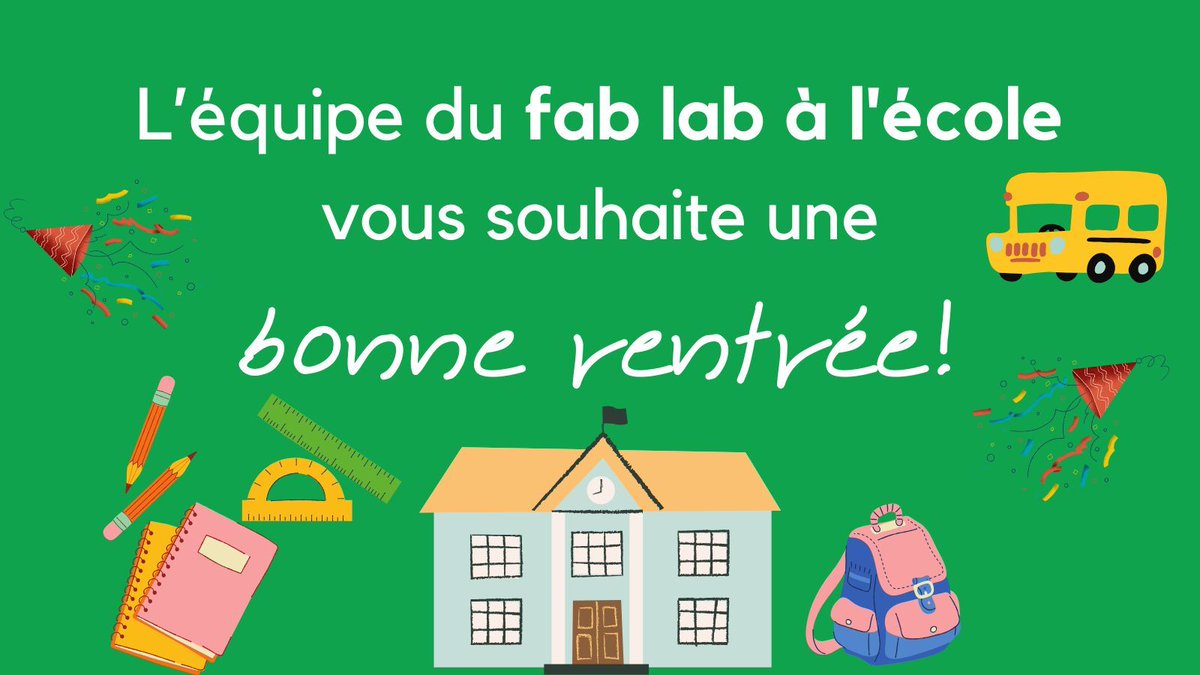 fablabalecole's tweet image. Bonne rentrée à toutes les classes ! 
On vous souhaite une année pleine d’expérimentations, de bricolage ingénieux, de projets collectifs et de belles découvertes. 

#FabLabalEcole