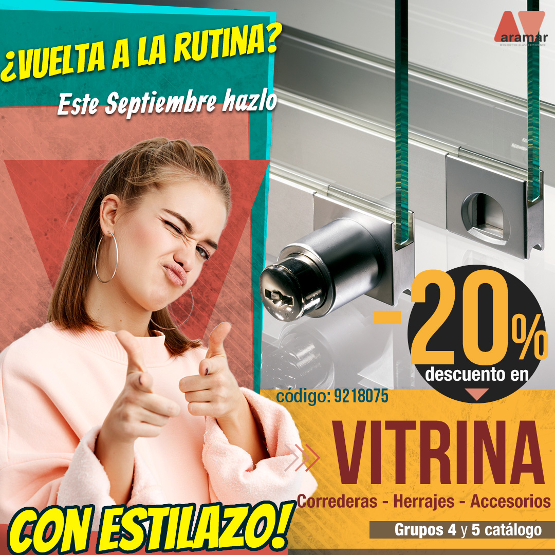 🔹 Septiembre no tiene por qué ser cuesta arriba.
Cuando todo fluye, la rutina se vive mejor.
👉 Este mes, disfruta de un -20% en herrajes y correderas para vitrinas (grupos 4 y 5).

Haz de septiembre una oportunidad para renovar. ✨

#SeptiembreConEstilo #Vitrinas