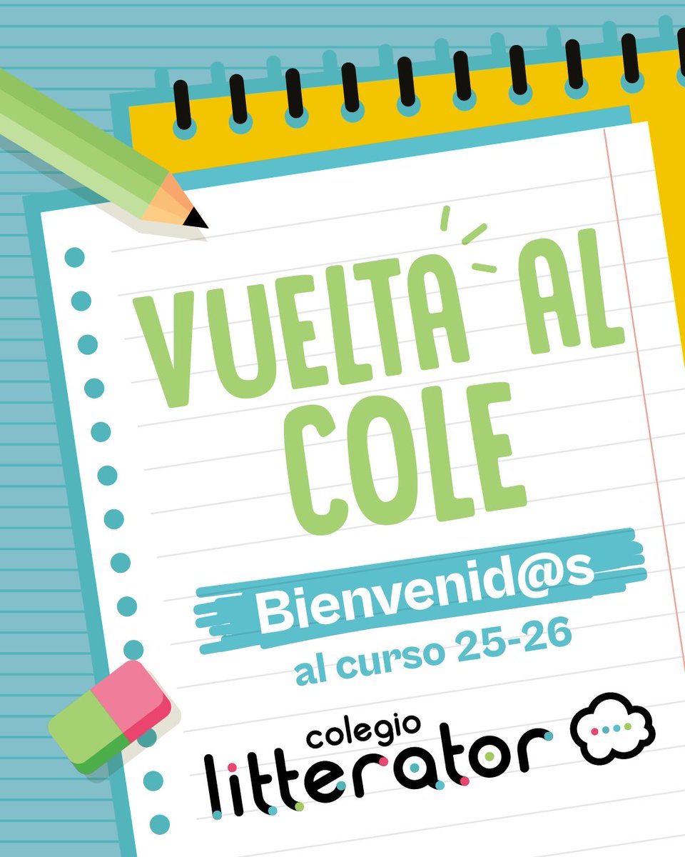 🎉 ¡Estamos listos para el #nuevocurso 2025/26! 🎒📚

📌 Fechas importantes del inicio de curso en la web del Cole
colegiolitterator.com/vuelta-al-cole…

#Colegio #Litterator en #Aranjuez &gt; #SueñaCreativo