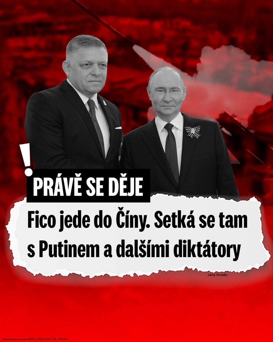 Premiér Fico 🇸🇰 si bude opět podávat ruku s masovým vrahem Putinem 🇷🇺. Kamarádit se s Kremlem a přitom čerpat všechny výhody EU 🇪🇺 prostě nejde. Takový vývoj u nás nesmíme připustit.➡️ČR 🇨🇿 patří na Západ.