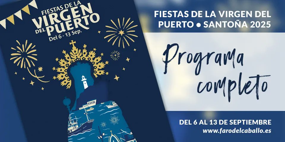 LasSolanas's tweet image. 🎉🙌¡PROGRAMA DE FIESTAS DE LA VIRGEN DEL PUERTO – SANTOÑA 2025! 

 Del 6 al 13 de septiembre Santoña se vestirá de fiesta 

Las Fiestas de la #VirgendelPuerto se viven en la calle, te esperamos en #Santoña. ¡Viva la Virgen del Puerto!  

farodelcaballo.es/programa-fiest…