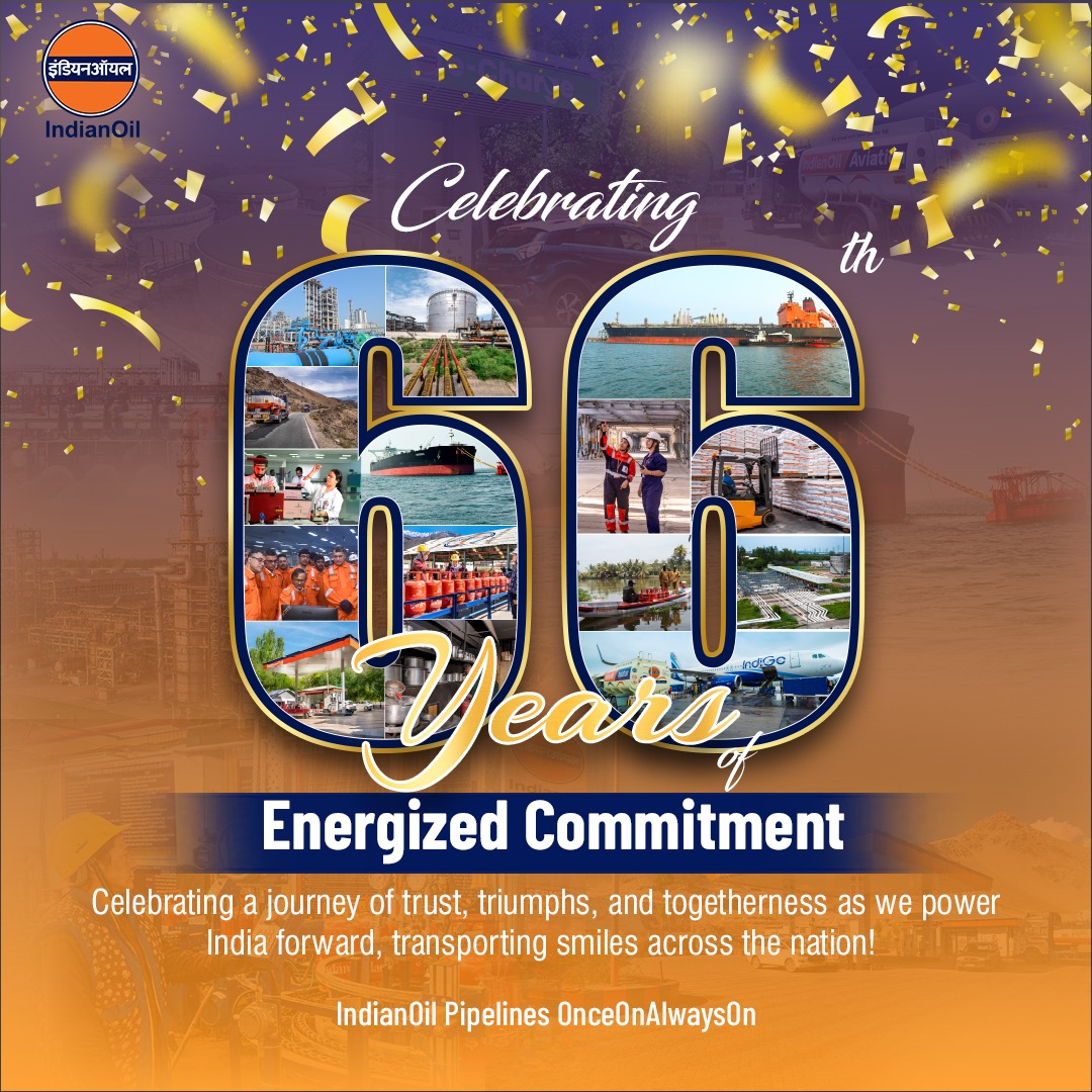 IOCL_PLHO's tweet image. Sixty-six years young and setting new benchmarks! At #Pipelines Division #IndianOil, our journey is truly energy inspired, towards excellence and engineering prowess, and we couldn&apos;t be prouder. 

Thank you all for being a very essential part of our shared success. 

Happy…