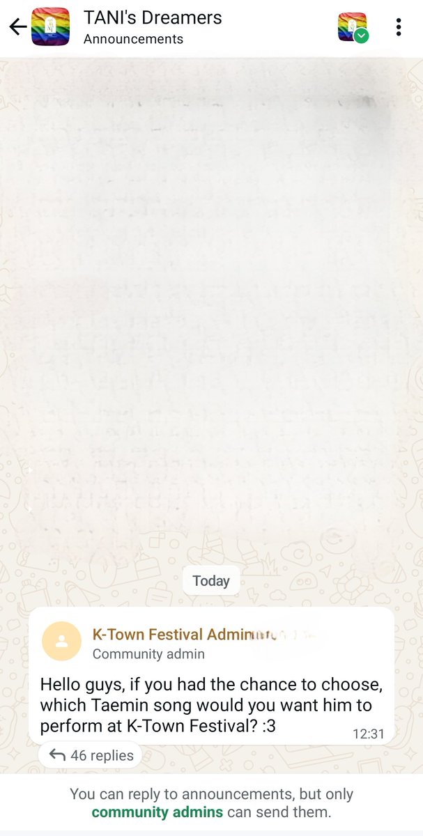 Shawols, Jjakkoongs/Taemates if you have the chance to ask #TAEMIN what song you want him to perform, what do you want to reply?
Please join TANI's Dreamers group and go to Announcements and reply to this question.