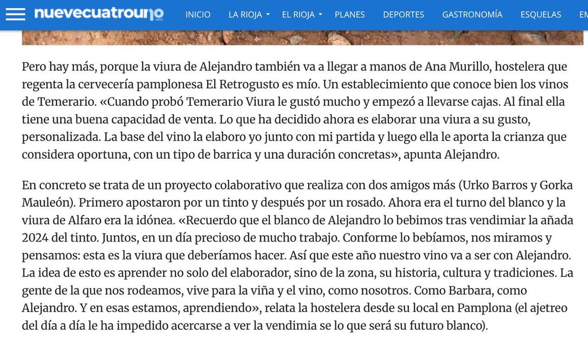🙊 Iba a ser una sorpresa, pero ya que se hace eco la prensa…Allá va el notición: <a href="/UrkoBR/">Urko</a> <a href="/gmauleon/">Gorka Mauleon</a> y yo, por supuesto, junto con Alejandro <a href="/TemerarioVinos/">Alejandro Perfecto Urriza</a> 

👉 nuevecuatrouno.com/2025/08/30/viu…