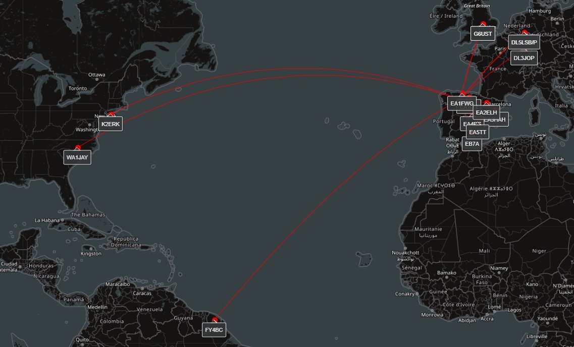 What a weekend! About 15 QSOs but with amazing operators and a few more grids for VUCC! Many thanks all of them!