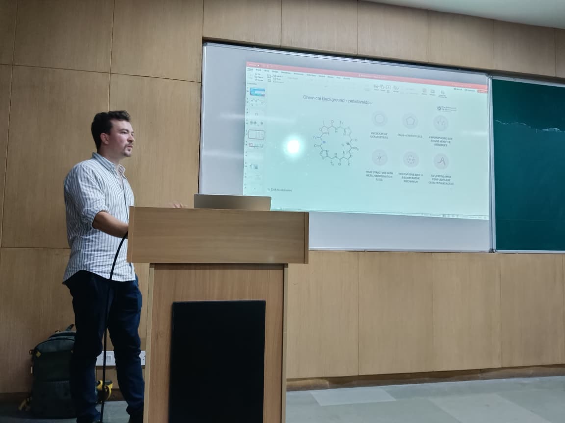 The Department of Chemistry, IIT Bhilai, successfully hosted Dr. Philipp Baur (University of Queensland, Australia) for a lecture on “Functional Peptides-From Metal Complexes to Protein &amp; DNA Degradation” on Sept 1, 2025. Thank you for the inspiring talk!