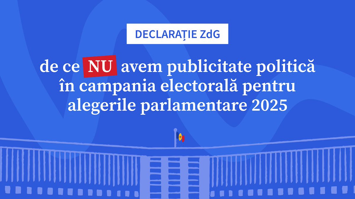 Moldova’s Ziarul de Gardă, the newspaper that scooped the European Press Prize this year, announced they won’t take any electoral publicity because the integrity and financial transparency of all electoral candidates cannot be guaranteed

zdg.md/blog/viata-red…