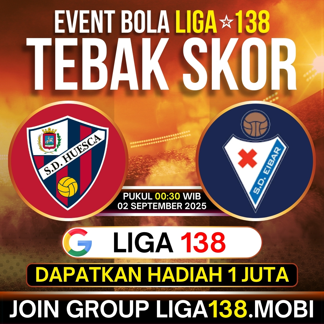 liga_138's tweet photo. 🚀 KUIS TEBAK SKOR LIGA138 🚀

🎯 Huesca vs Eibar
🎯 Leganes vs RC Deportivo

Link: https://t.co/u8vvQf3QNU
TOTAL HADIAH 1.000.000 UNTUK 100 PEMENANG!!! #tebakskor

#liga138 #eventtebakskor #eventparlay #eventbola #eventmixparlay https://t.co/qA9QYFYd3N