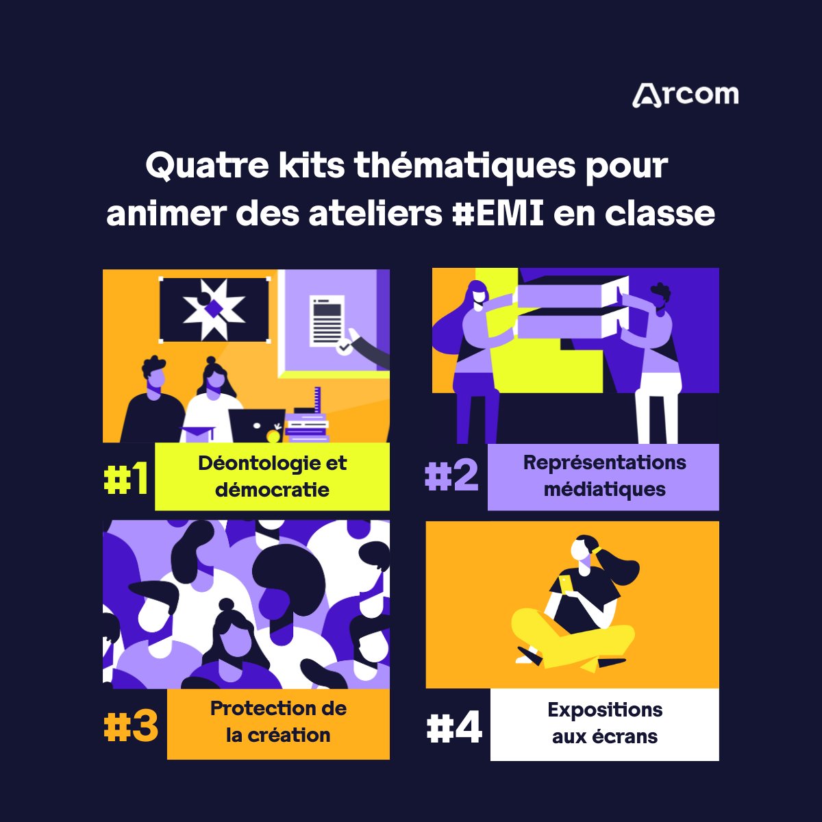 💼 #Rentrée2025 | C’est la rentrée !

Retrouvez nos ressources pédagogiques #EMI et #CitoyennetéNumérique pour mener des ateliers en classe (primaires, collèges et lycées).

👉 arcom.fr/se-documenter/…
