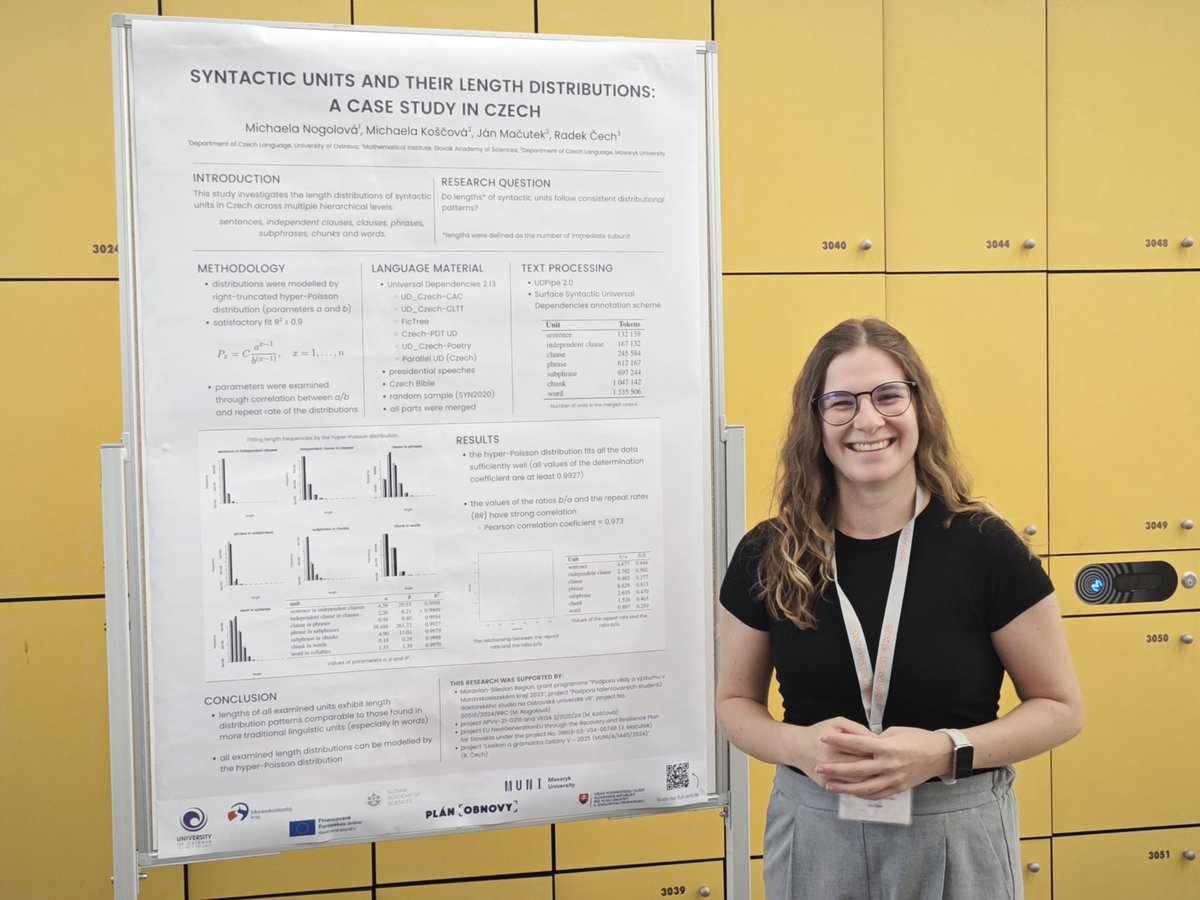 KCJ_OSU's tweet photo. Na mezinárodní konferenci SyntaxFest 2025 v Lublani jsme měli silné zastoupení. Své práce zde prezentovali naše doktorandky Michaela Nogolová a Žaneta Stiborská spolu s kolegy Xinying Chen a Miroslavem Kubátem. Xinying Chen byla zároveň spoluorganizátorkou konference. https://t.co/3PJuGVG8n7