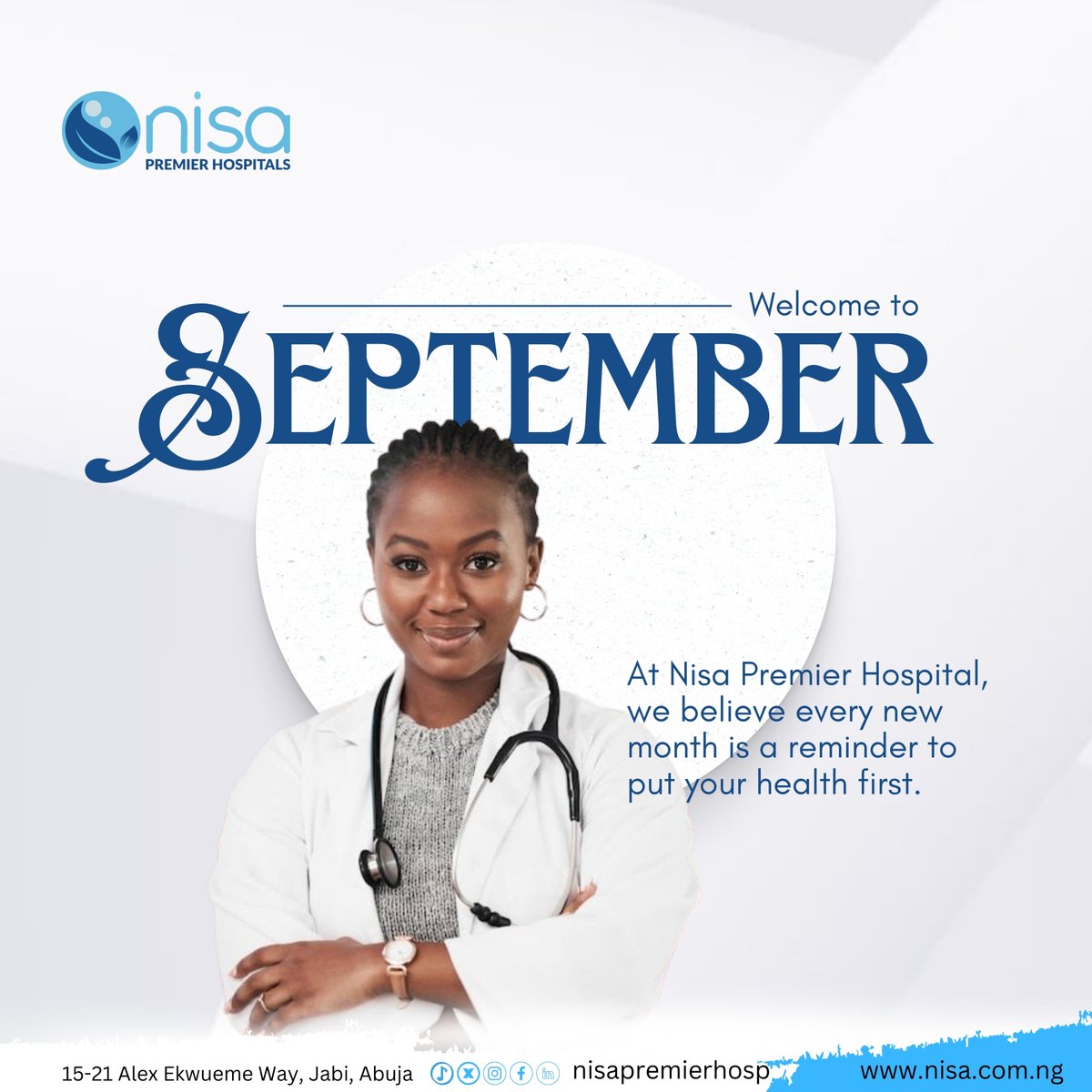 NisaPremierHosp's tweet image. This September, let’s take intentional steps toward wellness, healing, and brighter tomorrows. 

Here’s to good health, hope, and happiness all month long.

#NisaPremierHospital #Healthylivng #HelloJuly #HappyNewMonth