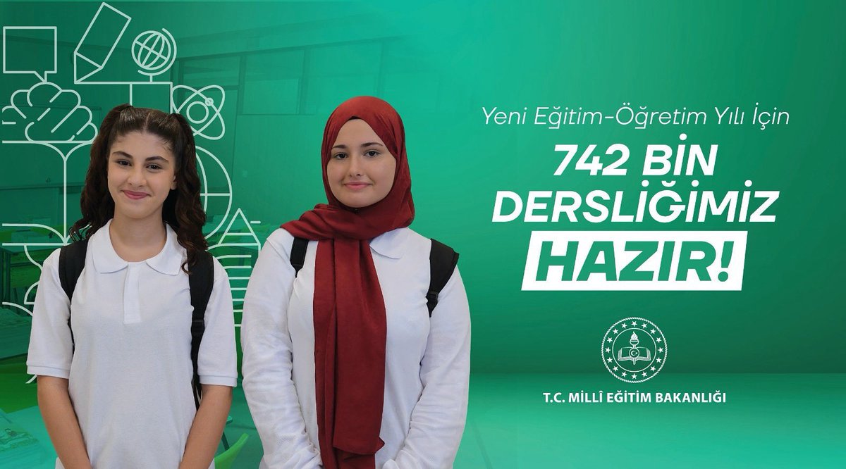 Balıkesir Burhaniye İlçe Milli Eğitim Müdürlüğü (@burhaniye_mem) on Twitter photo Yeni eğitim-öğretim yılı için 742 bin dersliğimizle öğrencilerimizi bekliyoruz!
Güvenli, donanımlı ve öğrenmeye teşvik eden ortamlarımızla #Hazır’ız.
Eğitim yolculuğunda tüm öğrenci ve öğretmenlerimize başarılar diliyoruz.
#Hazır
<a href="/tcmeb/">Millî Eğitim Bakanlığı</a> <a href="/Yusuf__Tekin/">Yusuf Tekin</a> <a href="/balikesirmem/">Balıkesir İl Millî Eğitim Müdürlüğü</a> Yeni eğitim-öğretim yılı için 742 bin dersliğimizle öğrencilerimizi bekliyoruz!
Güvenli, donanımlı ve öğrenmeye teşvik eden ortamlarımızla #Hazır’ız.
Eğitim yolculuğunda tüm öğrenci ve öğretmenlerimize başarılar diliyoruz.
#Hazır
<a href="/tcmeb/">Millî Eğitim Bakanlığı</a> <a href="/Yusuf__Tekin/">Yusuf Tekin</a> <a href="/balikesirmem/">Balıkesir İl Millî Eğitim Müdürlüğü</a>