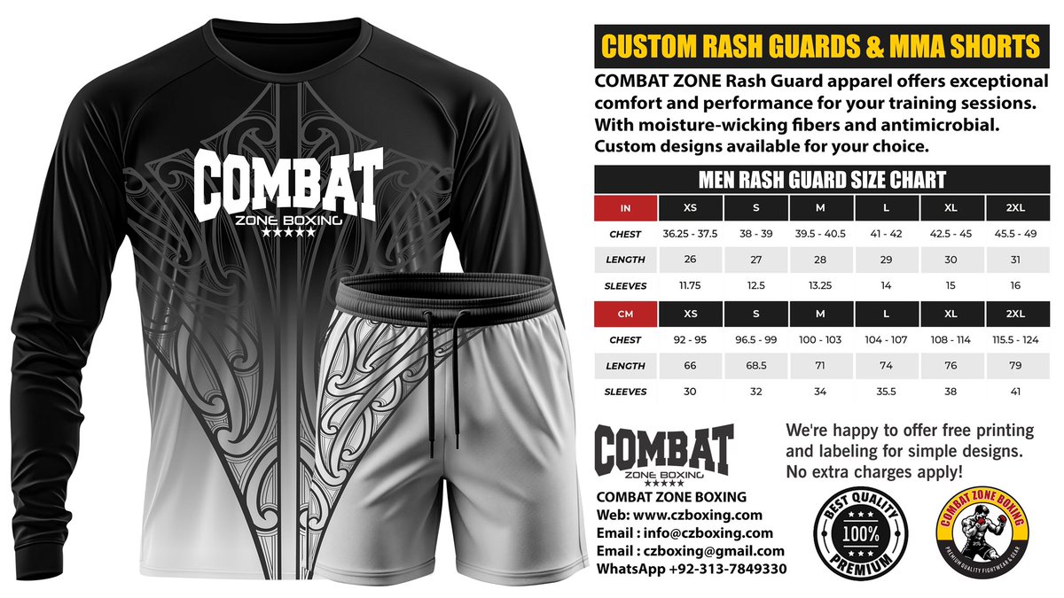 Experience the perfect blend of style and performance with our high-quality Custom Design Boxing and MMA Rash Guards, available for men, women, and kids. Crafted in Sialkot, Pakistan.