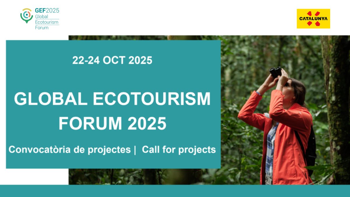 turismecat's tweet image. 📢 Obrim la #CallForProjects per al #GlobalEcotourismForum 2025
👀Busquem projectes en #ecoturisme i #turismesostenible innovadors i transformadors impulsats per empreses, institucions i agents del sector
📅Inscripcions fins al 22/09
ℹ gen.cat/3JvdFid