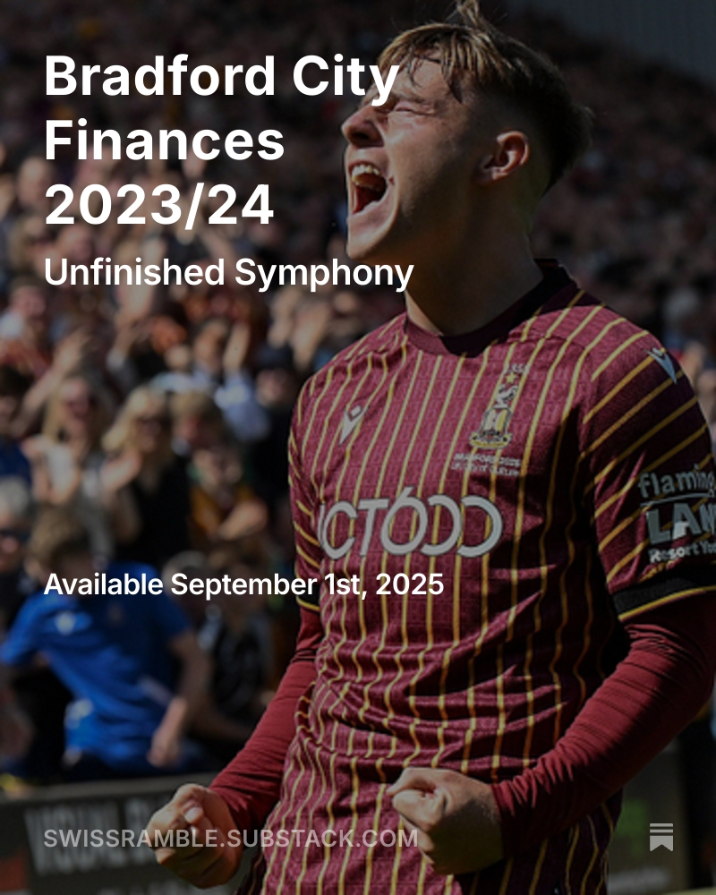 Following last season's promotion to League One, a review of Bradford City's finances, using the last available accounts from the 2023/24 season #BCAFC