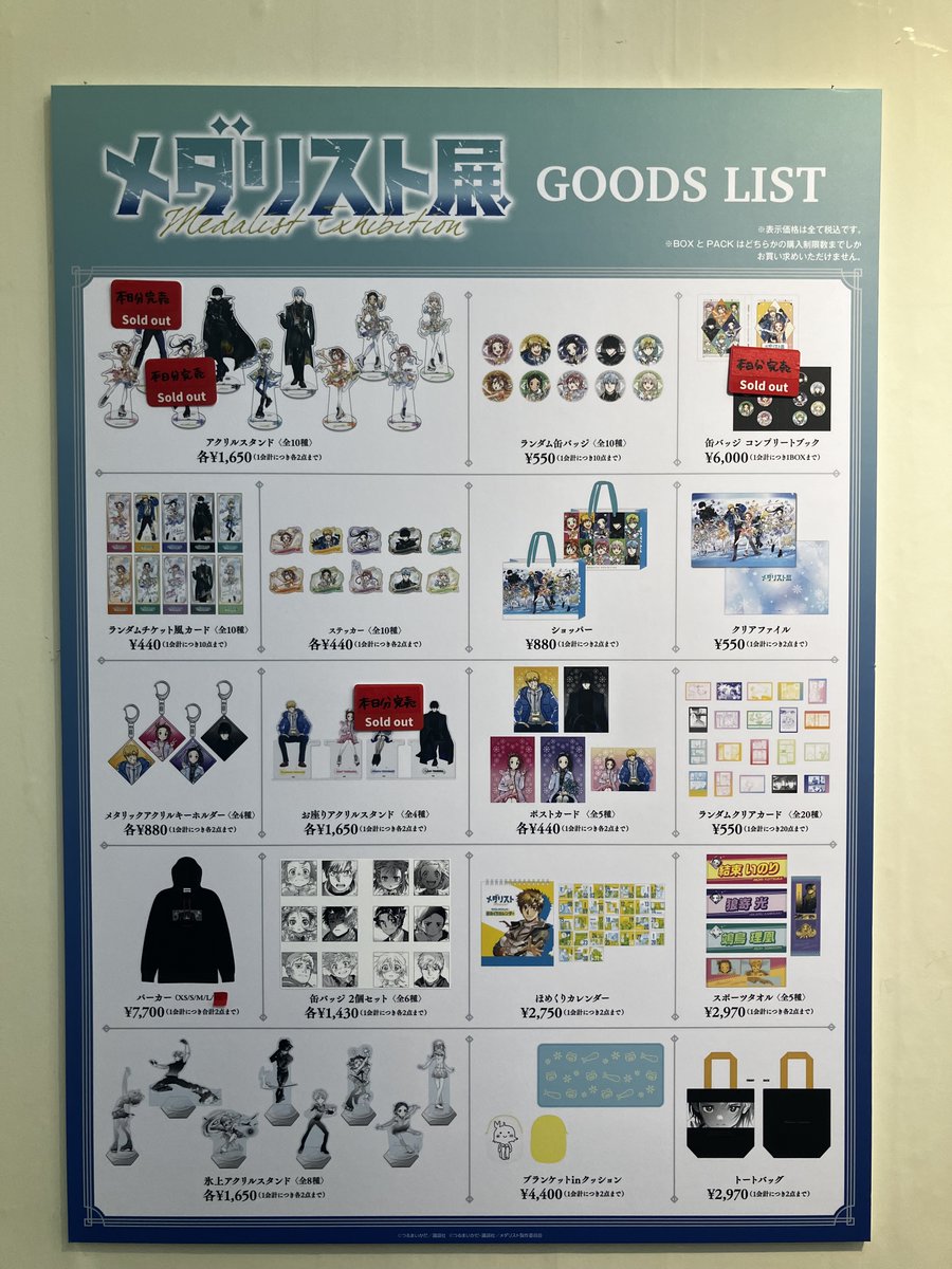 メダリスト展 入場特典 サイン入り 4種 メイン メダリスト展」来場者特典はキャラのサイン入りホログラムカード