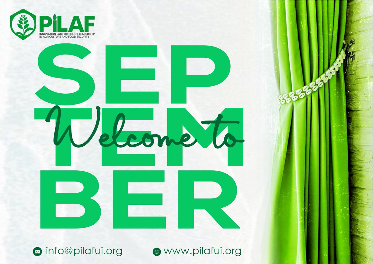 HELLO SEPTEMBER!
A new month of fresh opportunities, bold ideas &amp; renewed commitments is here. At PiLAF, we celebrate our partners &amp; stakeholders for their unwavering support in building resilient &amp; impactful agricultural policies. Welcome to September!
#PiLAF #HappyNewMonth