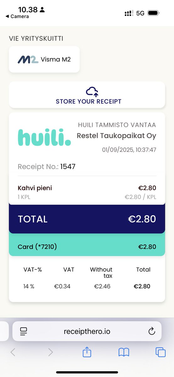 Stopped for a quick cafe at Neste station. And it wasn’t by change:  this station happens to be one of the first locations of our new rollout to Huili restaurants with Restel

Eliminating those paperslips one by one with  partners and customers who keep moving forward 🤝