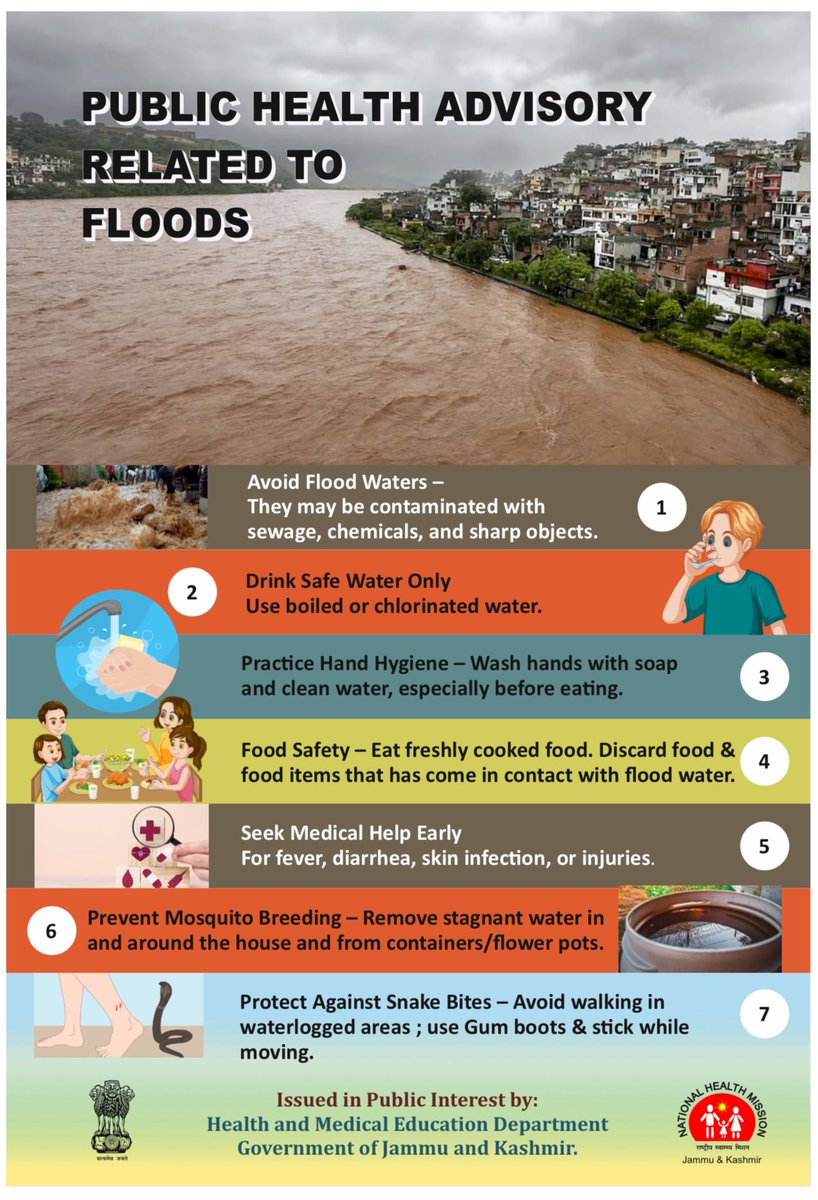 Public Health Advisory for flood affected areas of Jammu division.