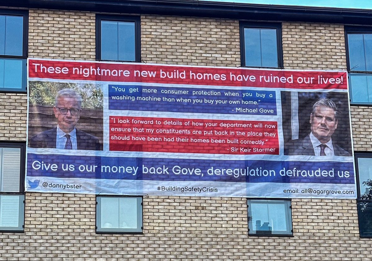 Dan Bruce (@dannybster) on Twitter photo We used to have a flag on our apartments <a href="/Keir_Starmer/">Keir Starmer</a> until the facade was deemed too unstable. We used to have a flag on our apartments <a href="/Keir_Starmer/">Keir Starmer</a> until the facade was deemed too unstable.