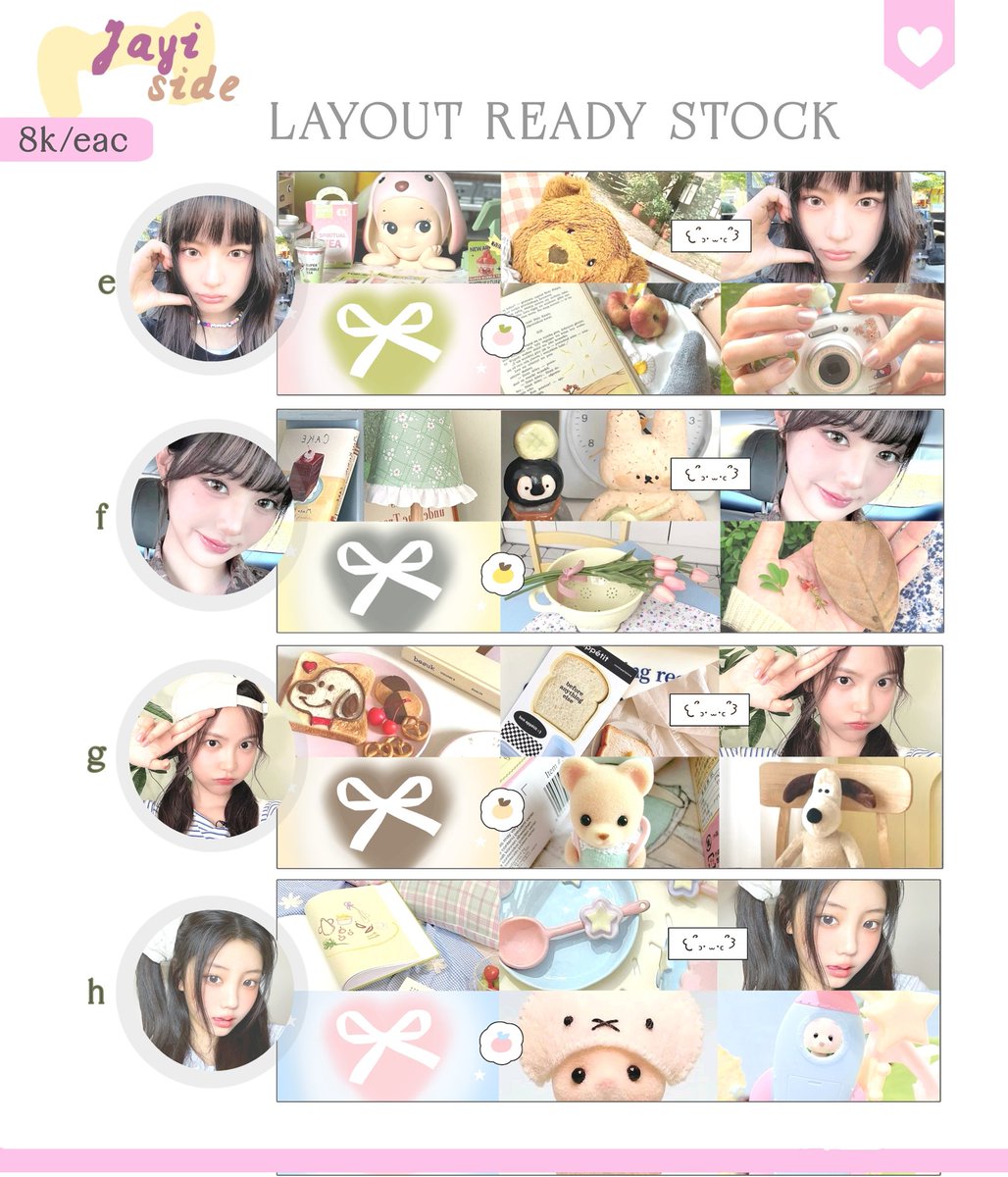 help rt boleh bub?? timaaciw🍓

malam teman timun!! jayi punya layout ready stock gg. charanya : rei, minju illit, karina, jiwoo, kya kiiikiii, wony, carmen, wonhee. bisa jemput di dm mulai sekarang 🫶

#zonauang