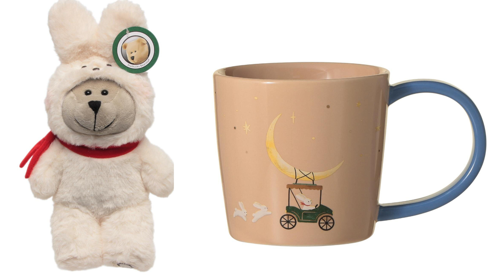スターバックス「三日月を運ぶウサギ」の25年秋グッズ、“ウサギフィギュア”を閉じ込めたタンブラー＆月明かりカラーのマグ - fashion-press.net/news/137753