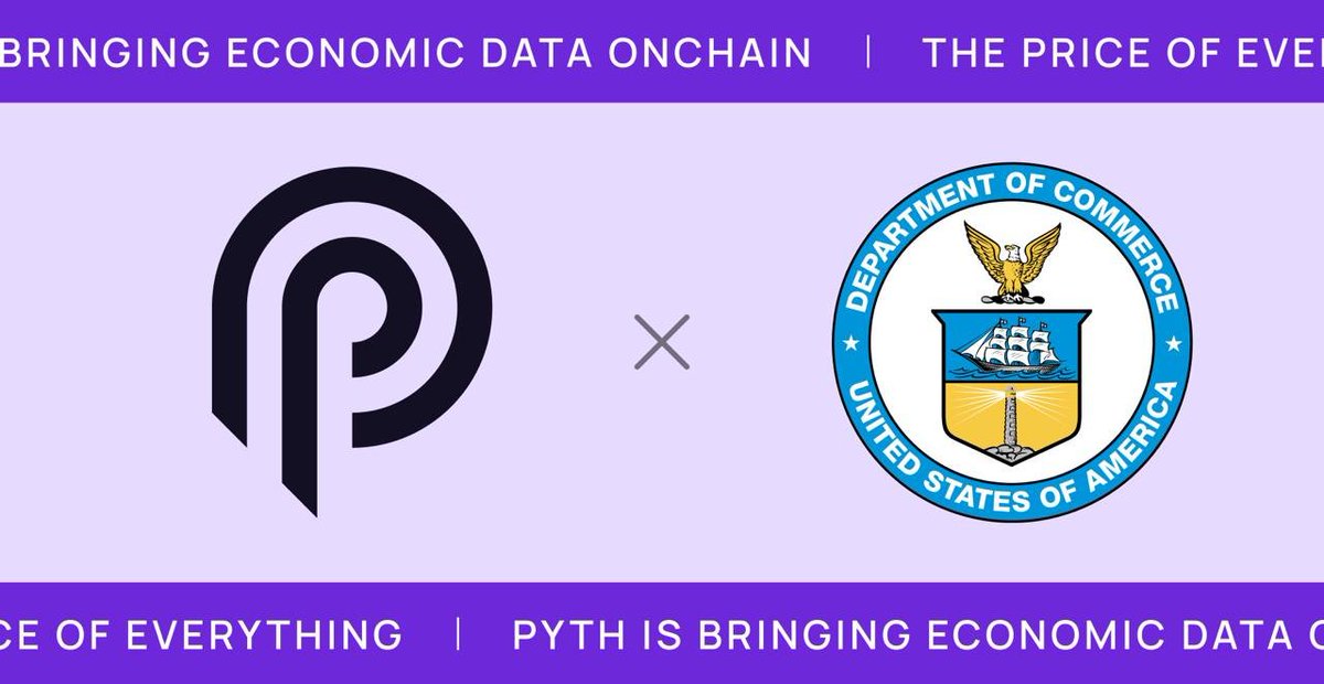 Stacks's tweet image. Congratulations to @PythNetwork on working with the U.S. Department of Commerce to verify &amp;amp; distribute economic data on-chain.

Pyth powers real-time pricing across Stacks (STX), the U.S.-founded first SEC Reg-A token offering.

As the U.S. explores a BTC strategic reserve and…
