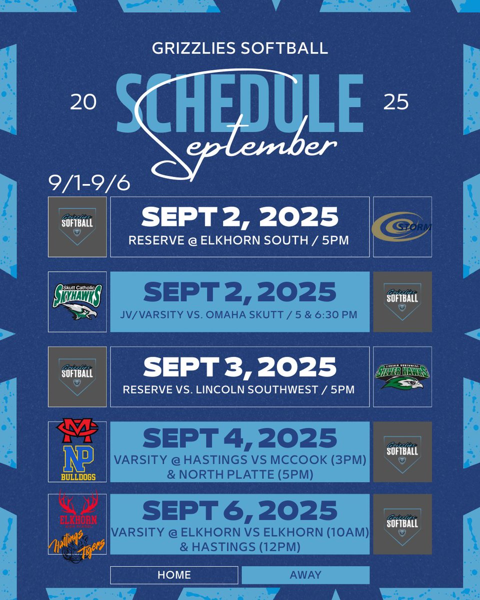 It's the first of September, check out what we have going on this week! Come out and support or follow along on GameChanger! #GoGrizzGo