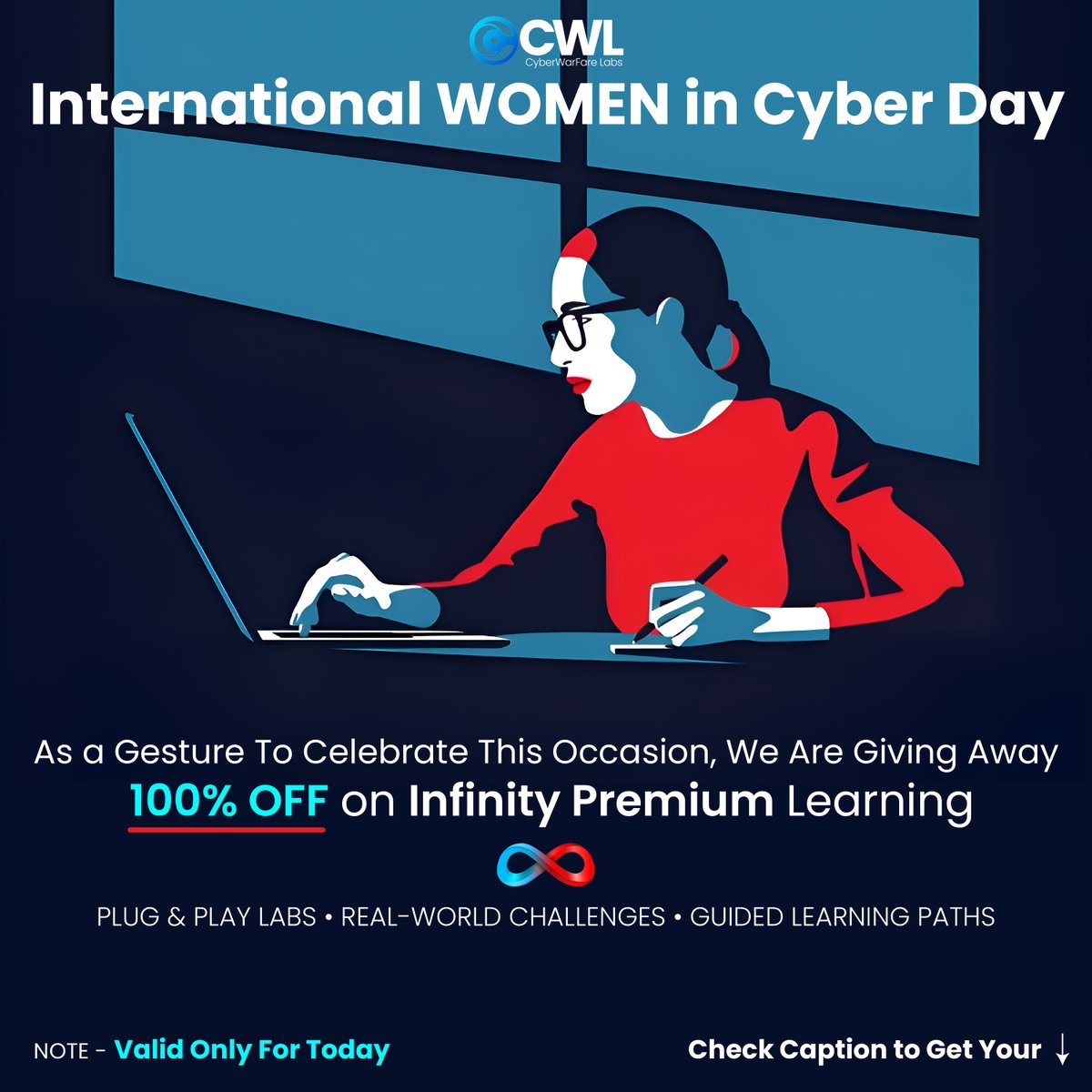 cyberwarfarelab's tweet image. 🌍✨ Celebrating International Women in Cyber Day with a big giveaway! Get 100% FREE access to Infinity Premium. 🚀
🌟 Grab your chance now — valid only today: portal.cyberwarfare.live/womenintechgiv…
#InternationalWomenInCyberDay #InfinityLearning #WomenInTech #CyberWarFareLabs #TechForWomen