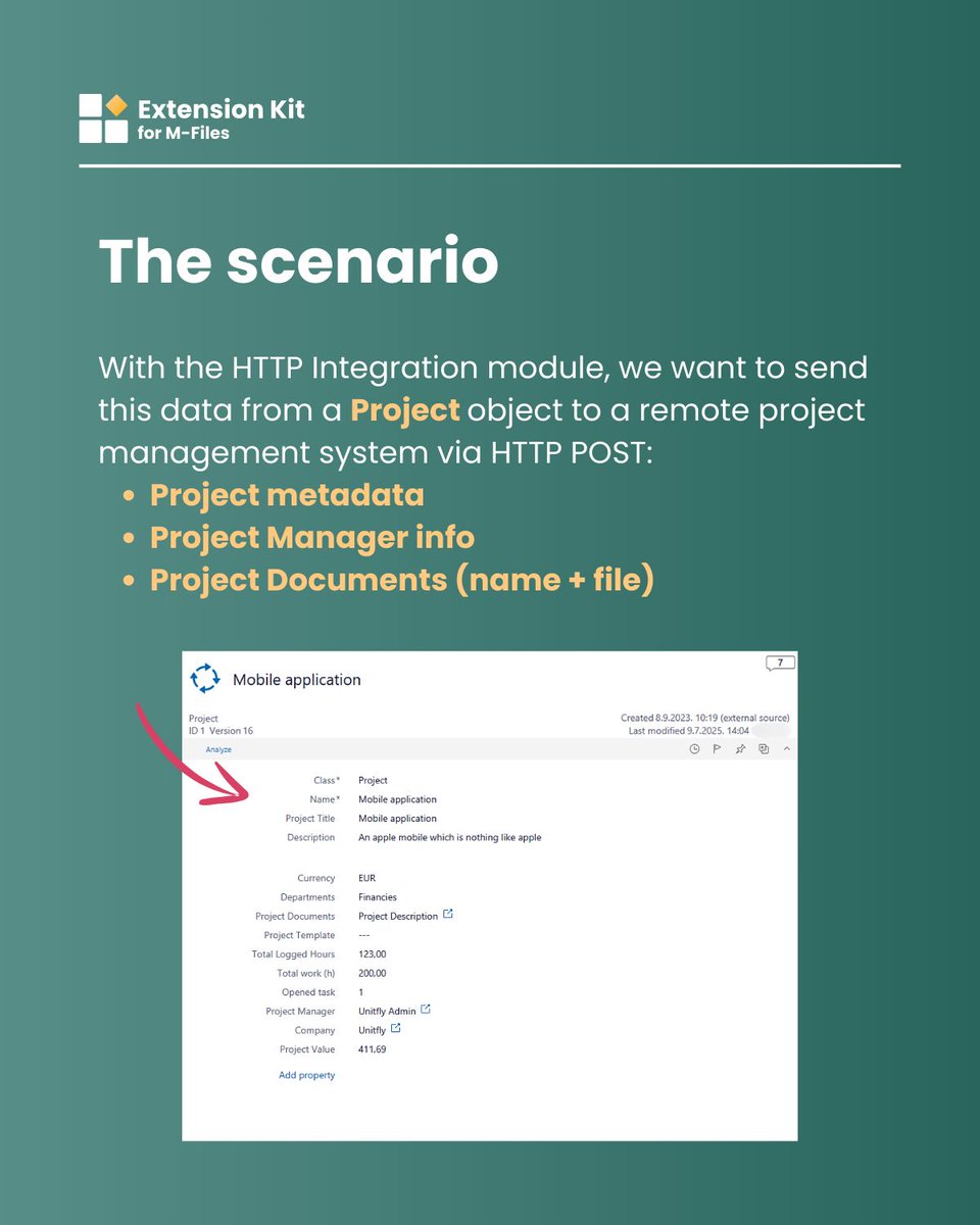 unitflyaddons's tweet image. Need to send documents from #MFiles to an external system through an API? 
With the HTTP Integration module in #ExtensionKitCore, itโs easier than you think. 
Swipe through to see the steps ๐
Want more tips like this? Subscribe now โ๐ผbuff.ly/CITaMeD