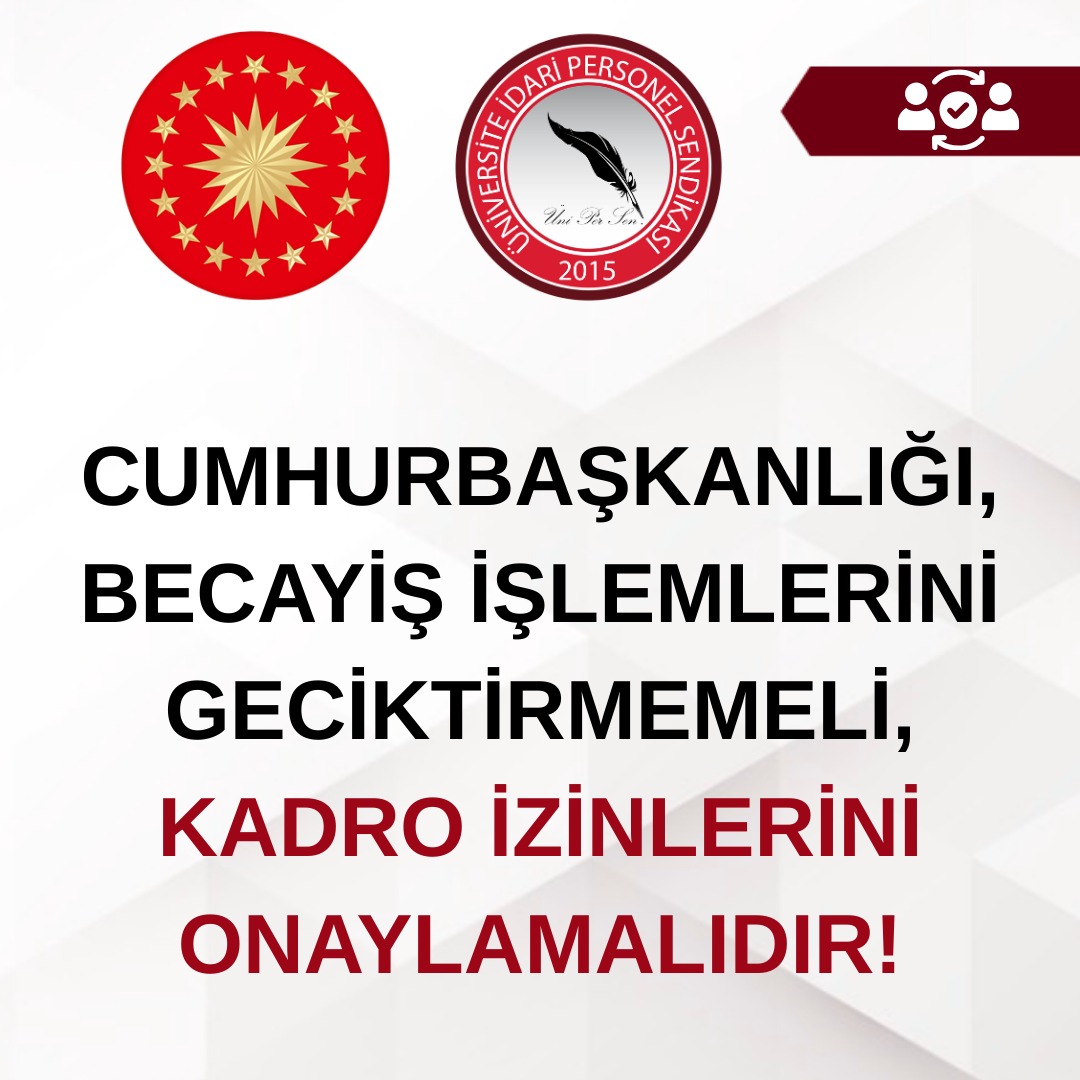 CUMHURBAŞKANLIĞI BECAYİŞ İŞLEMLERİNİ GECİKTİRMEMELİ! KADRO İZİNLERİNİ ONAYLAMALIDIR.

Devlet üniversiteleri arasında karşılıklı naklen atanma (Becayiş) süreci, Yükseköğretim Kurulu (YÖK) tarafından yıllar süren talepler sonucunda başlatılmış, tercihler alınarak üniversitelere