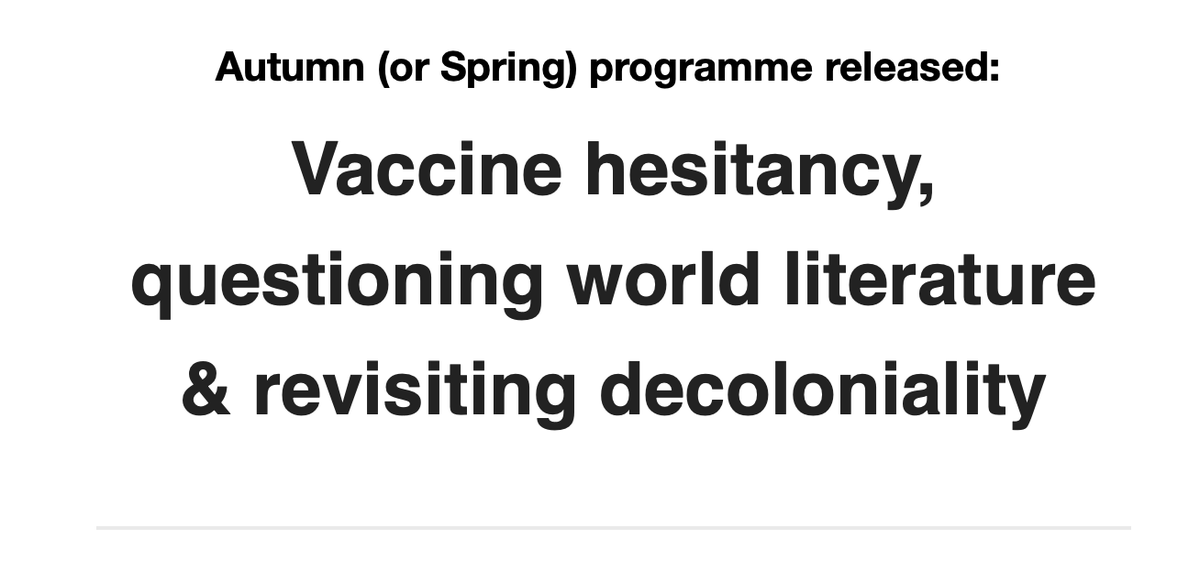 Reading Decoloniality's programme for fall/spring (depending on where you're based) is out, featuring these three distinguished speakers: readingdecoloniality.warwick.ac.uk/join/