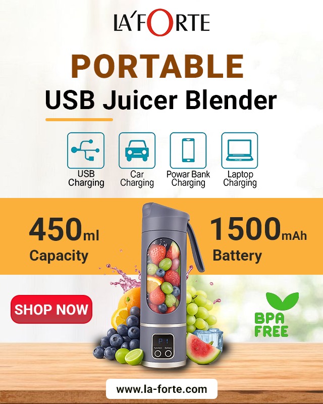 LaForteOfficial's tweet image. Blend Anywhere, Anytime! 🍓🥤
.
The LA’ FORTE Portable USB Juicer Blender makes fresh smoothies, juices &amp;amp; protein shakes on the go. 
.
👉 Shop Now: la-forte.com/products/blend…
.
#PortableBlender #USBBlender #SmoothiesOnTheGo #ProteinShake #HealthyLifestyle #TravelEssentials