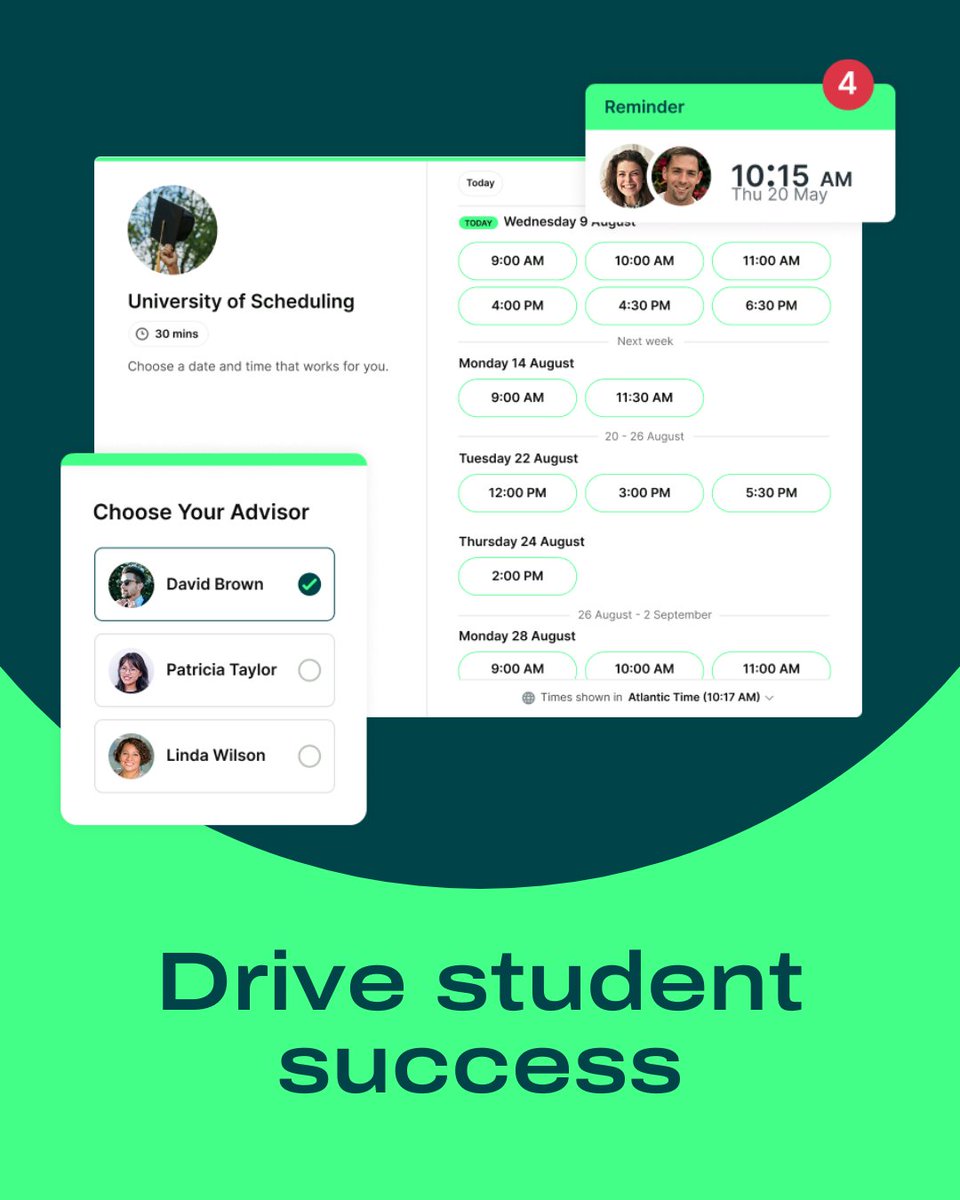YouCanBookMe's tweet image. Drive Student Success with Scheduling Software for Colleges &amp;amp; Universities🎓 
 
✅ No more back-and-forth
✅ Friction-free bookings
✅ Proven by top institutions, including Portland State, Harvard, UC Berkeley, and more!

#SchoolScheduling #CollegeSuccess #UniversityScheduling