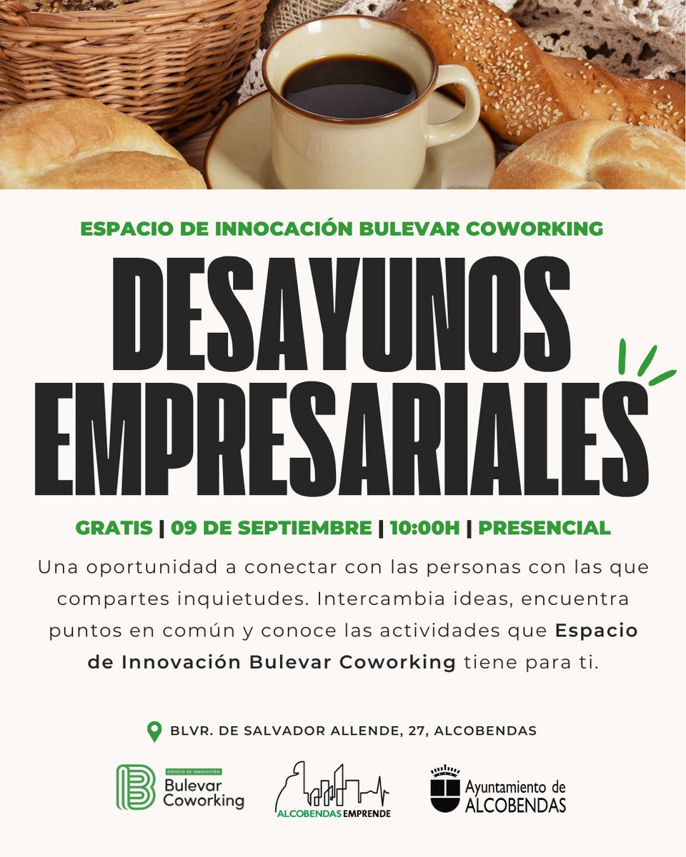 ☕ ¿Eres profesional o emprendedor?

Empieza septiembre con networking y comunidad en el desayuno de EIBC.

📅 9 septiembre | 10:00h
📝 forms.office.com/e/fXUDQkATwM
EIBC 📍 Bulevar Salvador Allende, 27 – Alcobendas