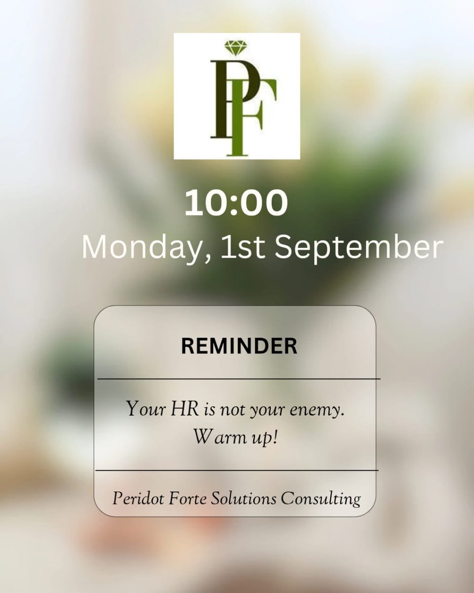 PeridotForte's tweet image. It's time for Monday Reminder with Peridot!
Workers tend to think most HR Professionals care more about hiring & firing than them. It's not just a new day to be reminded that your HR is not your enemy, it's also a new month.
Happy New Month & Happy New You!
#hr
#peridotforte