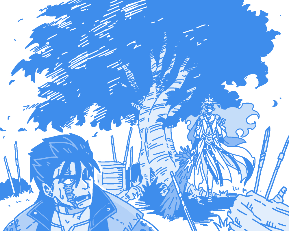 モチ武器をエピソードに倣って武器だけで強化したくて、リリースから溜め込んでた星3を注ぎ込んだもののあと少し足りず（Lv87）今州で刀狩り中…
#WuWaFanart #オーガスタ