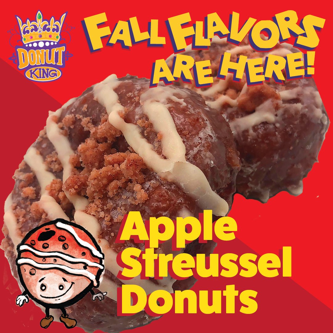 DonutKingKC's tweet image. Stop in and get your favorite FALL FLAVORS!
#donutshop #donuts #donutkingkc #kansascitymissouri #letseatsomedonuts #pumpkinDonuts #CaramelAppleDonuts #AppleStreussel  #pumkin #fallvibes #autumnvibes